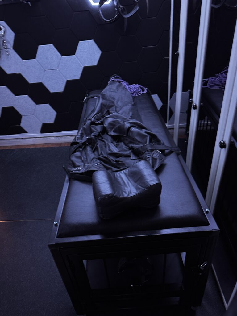 Cage and leather