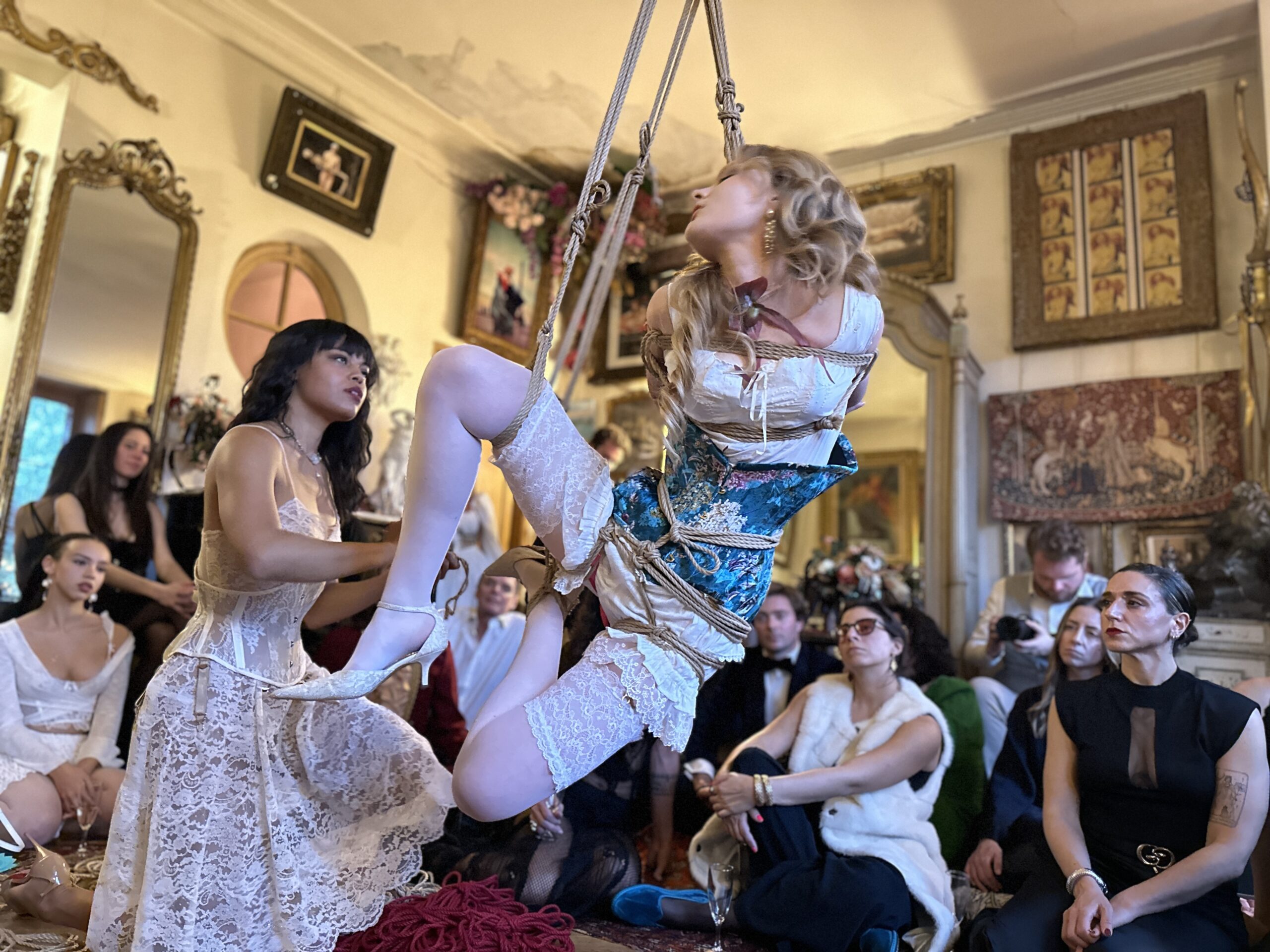 Marie Sauvage uses Shibari to suspend her muse.